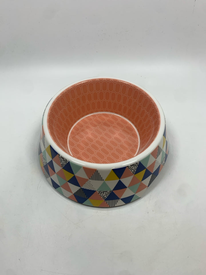 COLORFUL ABSTRACT DOG BOWL - FRISCO.