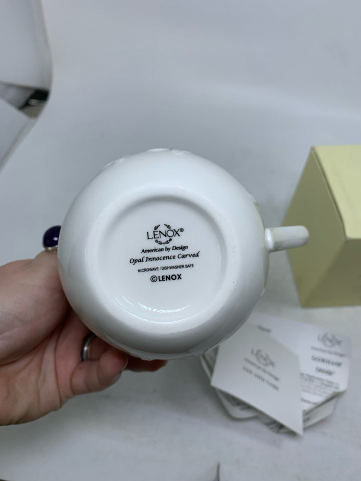NIB LENOX OPAL INNOCENCE CARVED CREAMER.