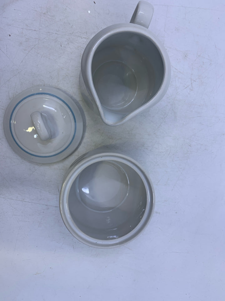 BLUE STRIPE CREAM + SUGAR