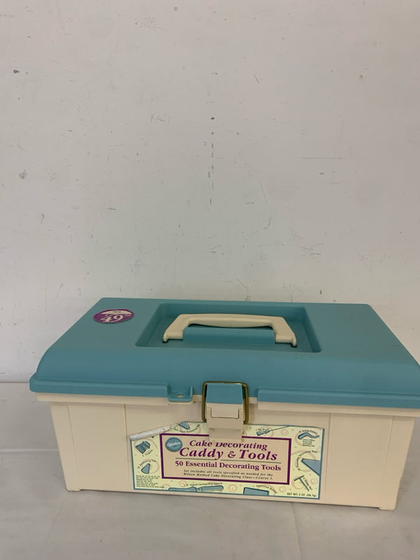 VTG WILTON CAKE DECORATING CADDY.