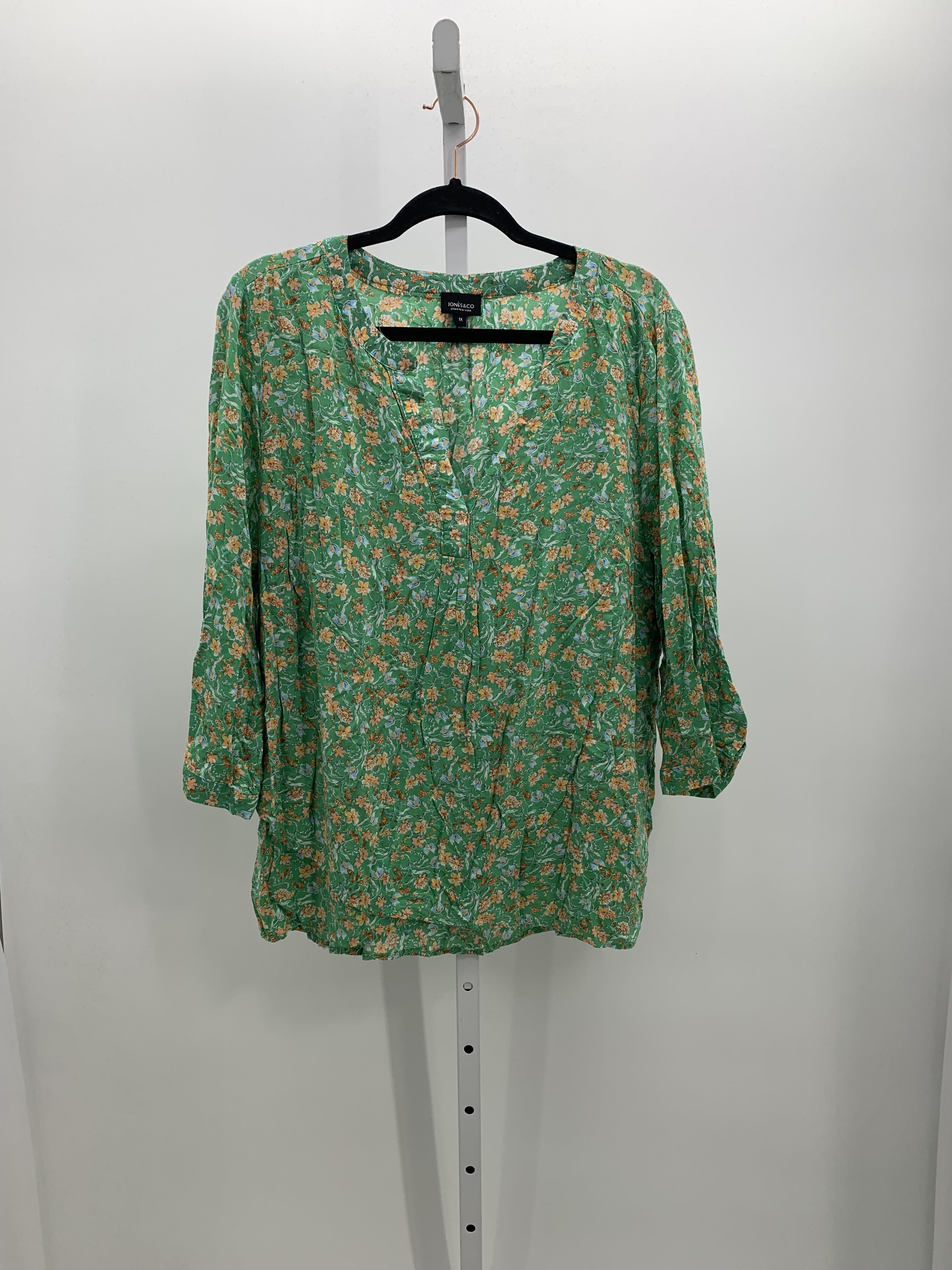 Jones New York Size 1X Womens 3/4 Sleeve Shirt