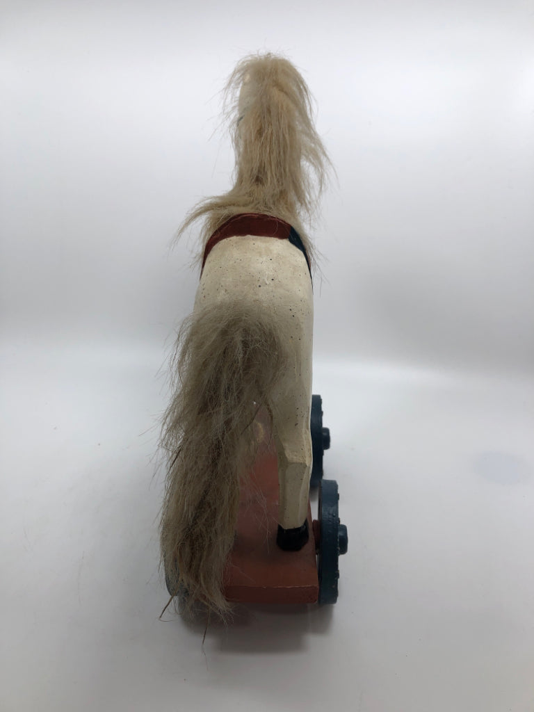 PRIMITIVE ROLLING HORSE DECOR.