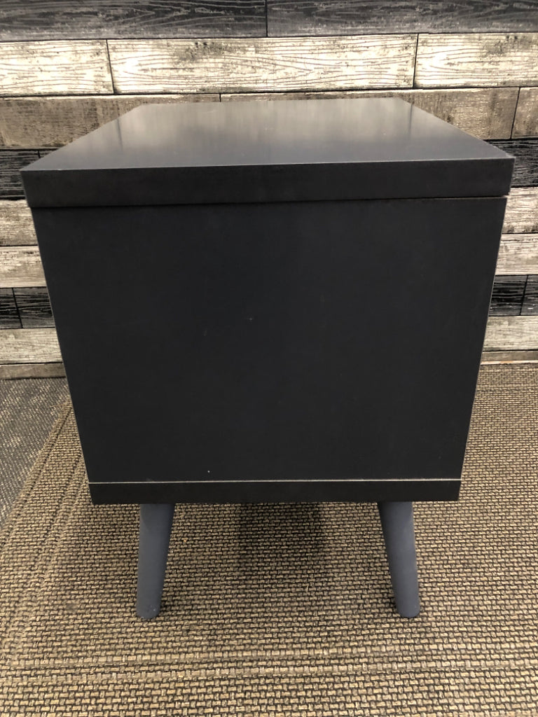 NAVY NIGHTSTAND W/2 DRAWERS.