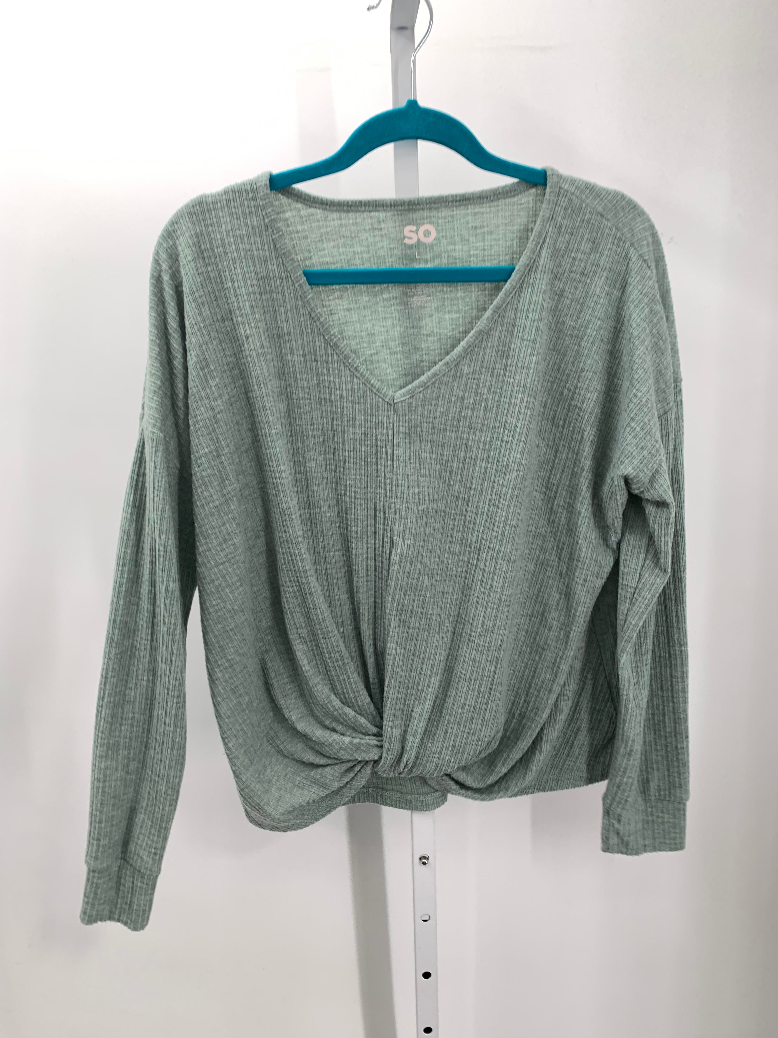 SO Size Large Juniors Long Sleeve Shirt