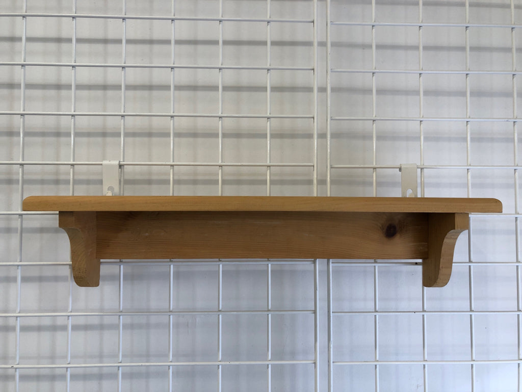 UNFINISHED WOOD WALL SHELF.