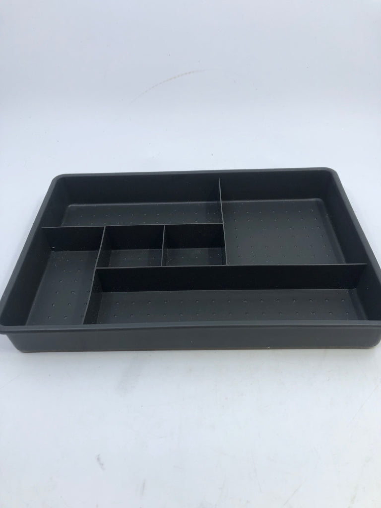BLACK SILICONE DRAWER ORGANIZER.