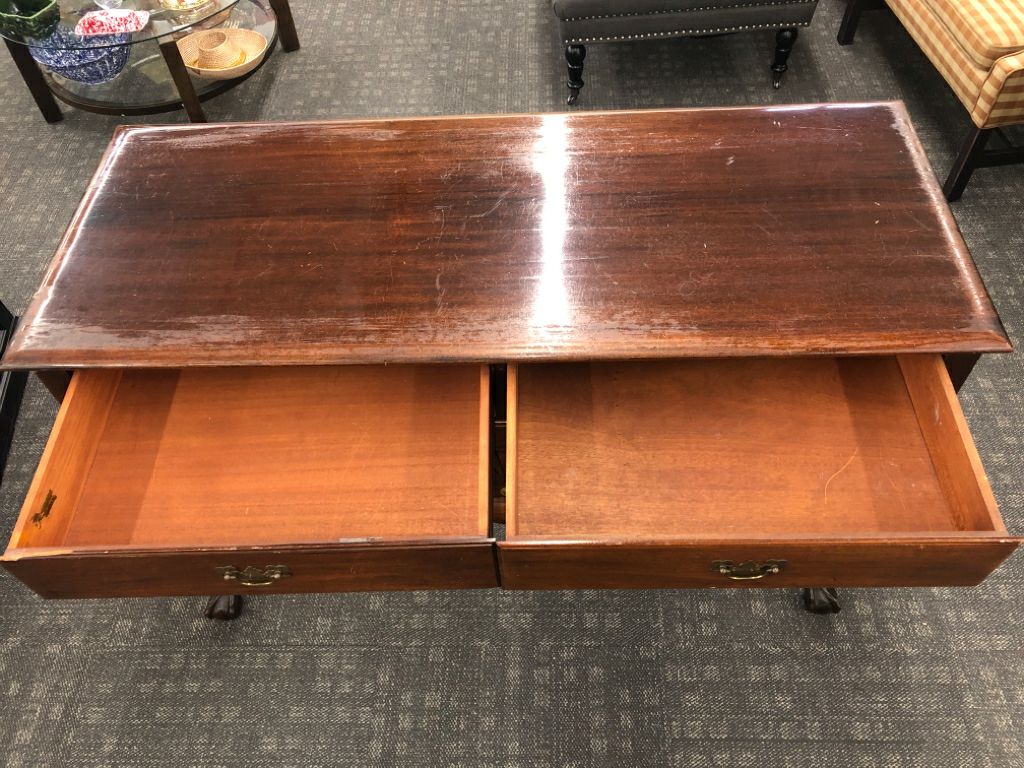 DARK WOOD BUFFET 5 DRAWERS.