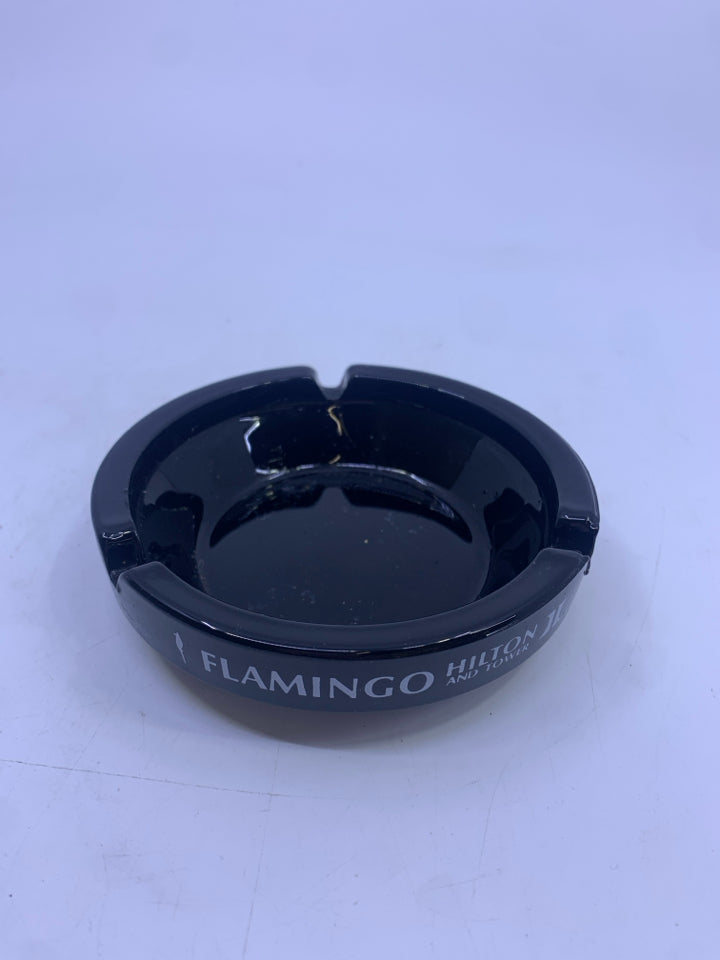 VTG HILTON FLAMINGO HOTEL BLACK ASH TRAY.