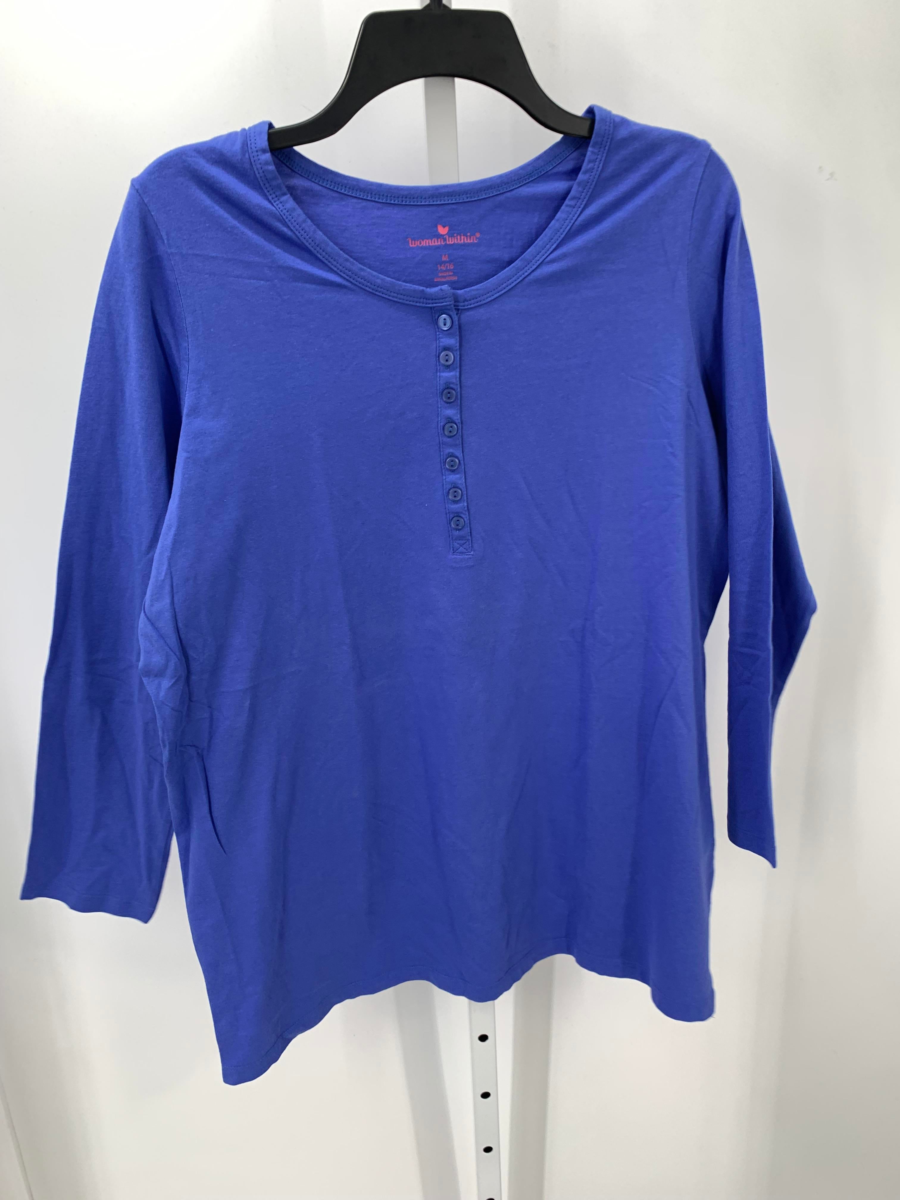 Woman Within Size 14/16 W Womens Long Sleeve Shirt