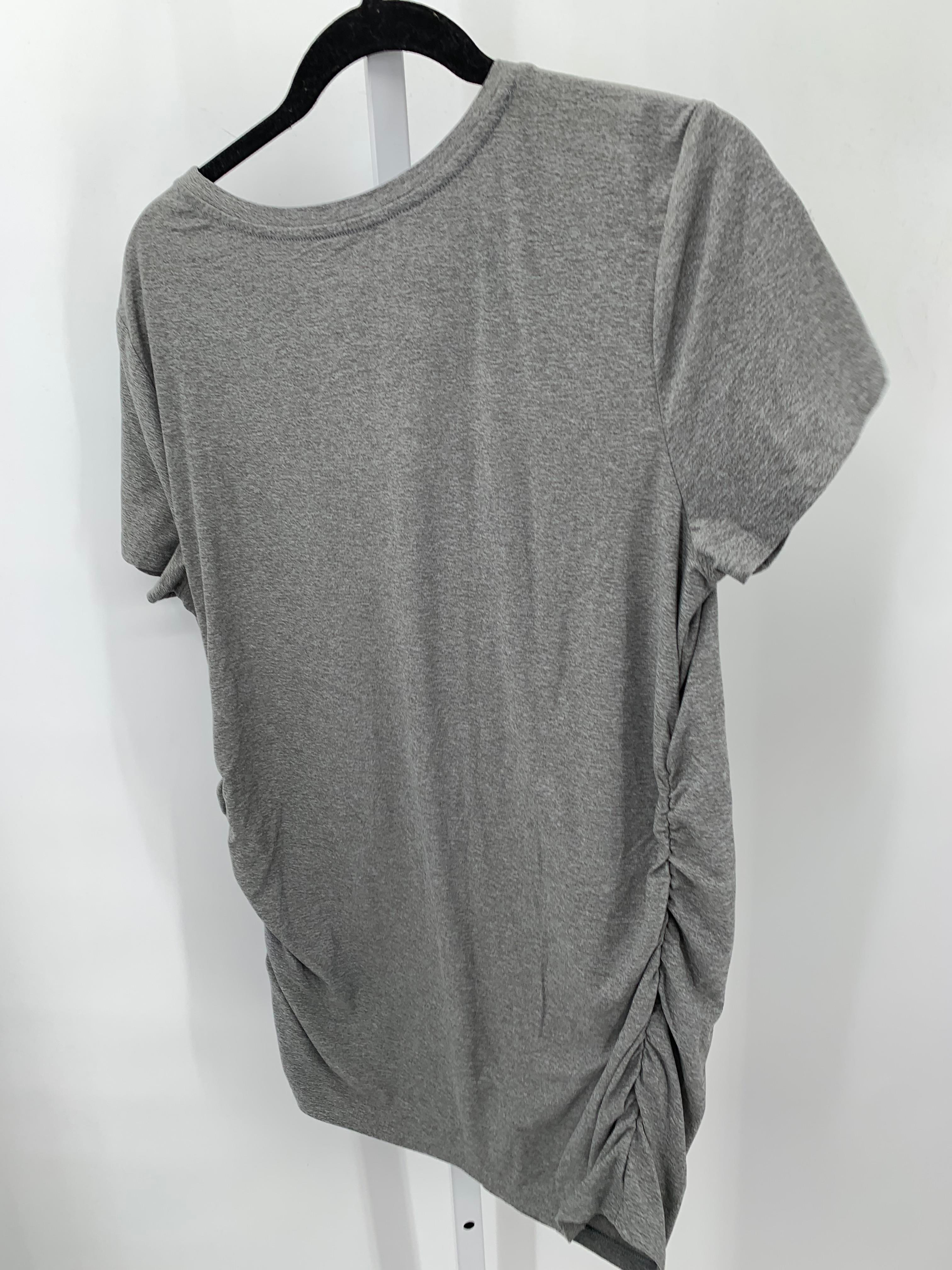 Time and Tru Grey Size Large Maternity Short Sleeve Shirt