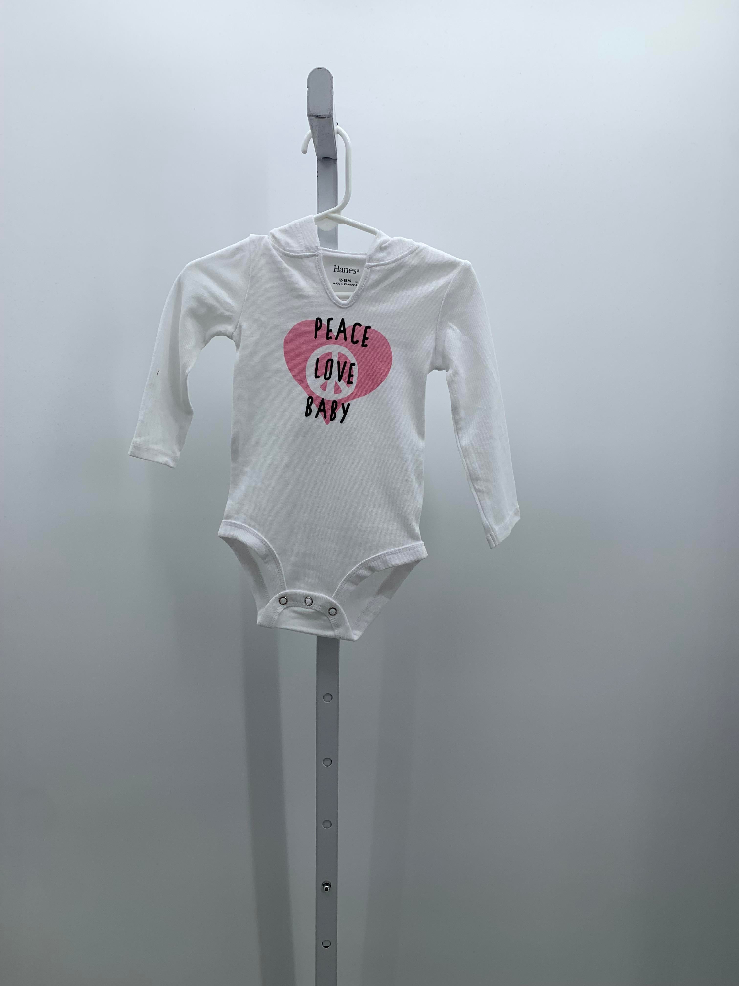 Hanes Size 12-18 Months Girls Long Sleeve Shirt