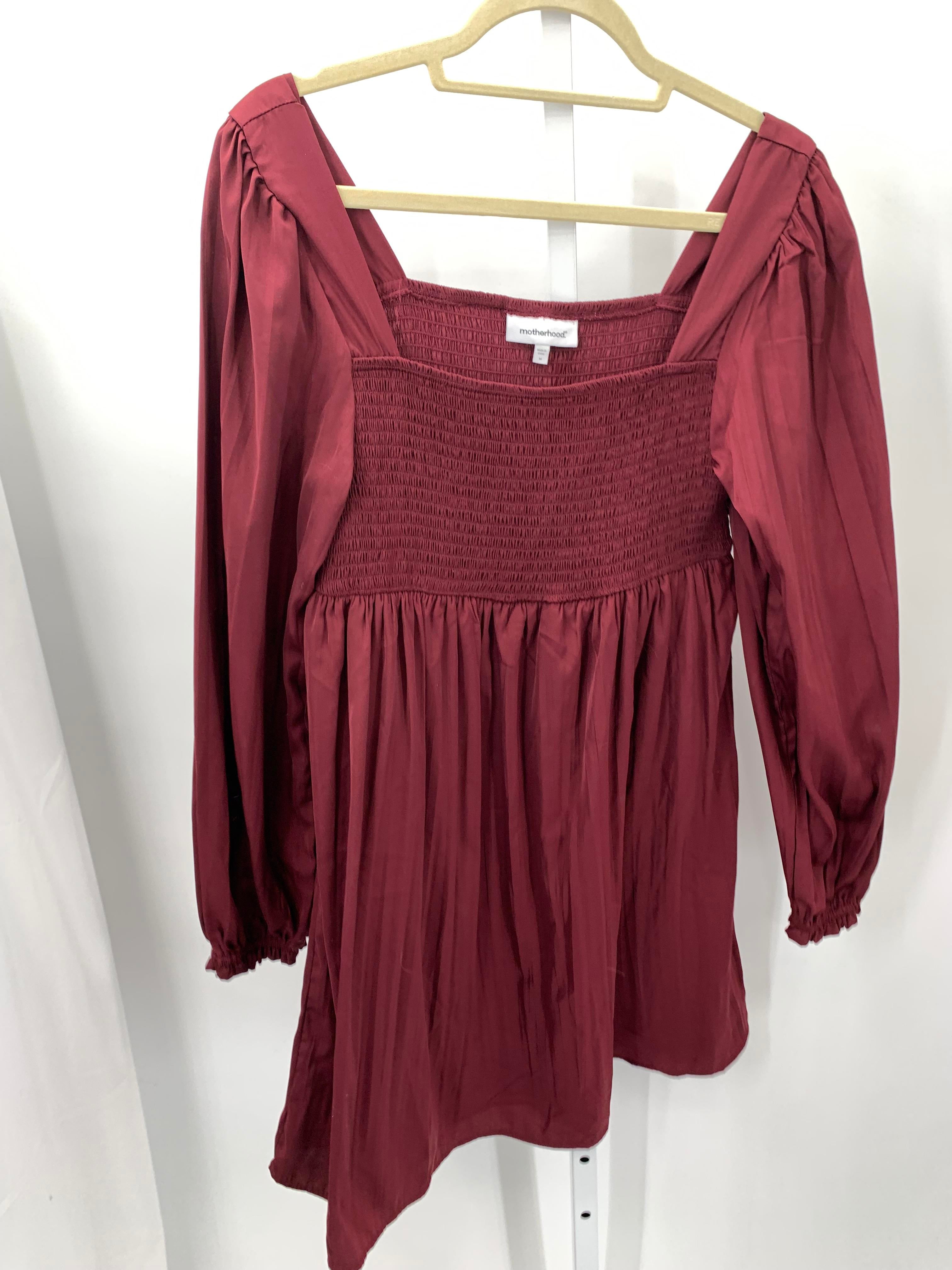 Motherhood Burgandy Size Medium Maternity Long Sleeve Dress