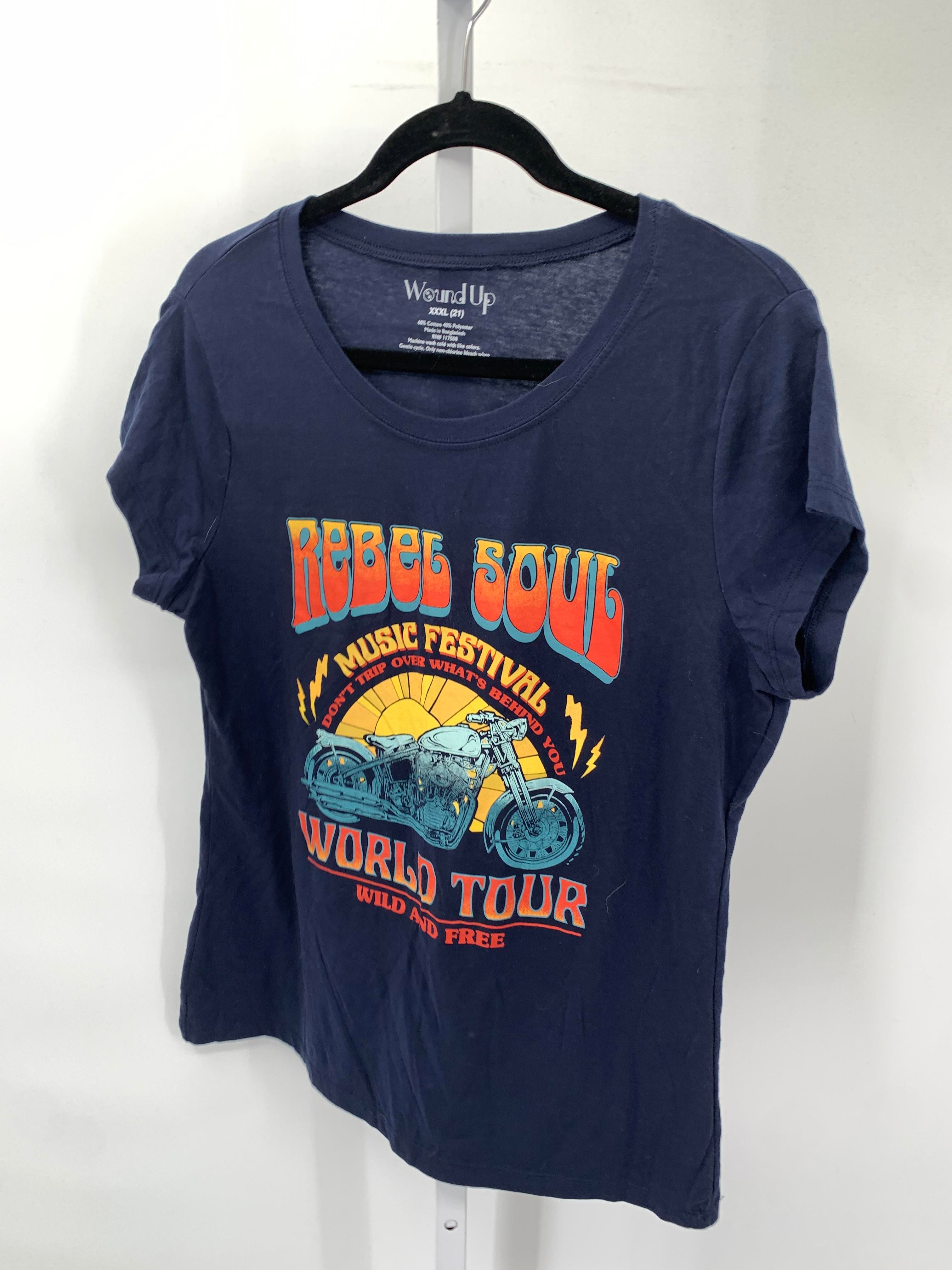 Wound Up Size 3X Juniors Short Sleeve Shirt
