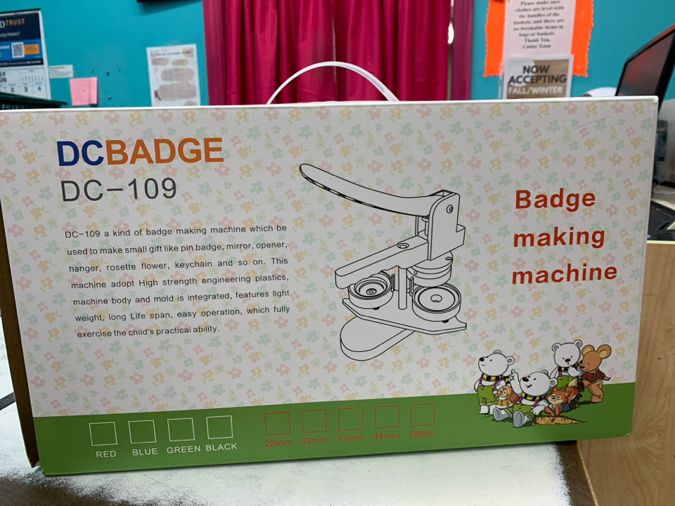 DCBADGE Button Maker Machine, Button Pin Maker (3rd Gen) Installation-Free DIY,
