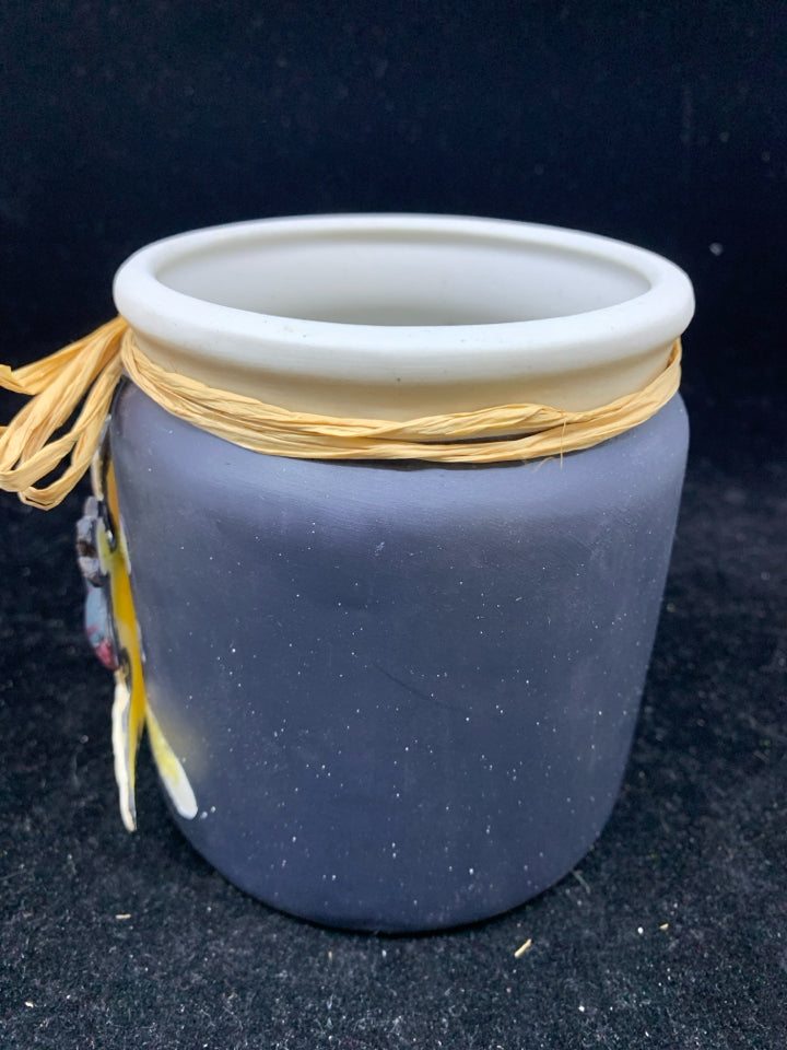 BLUE SNOWMAN CANDLE HOLDER.