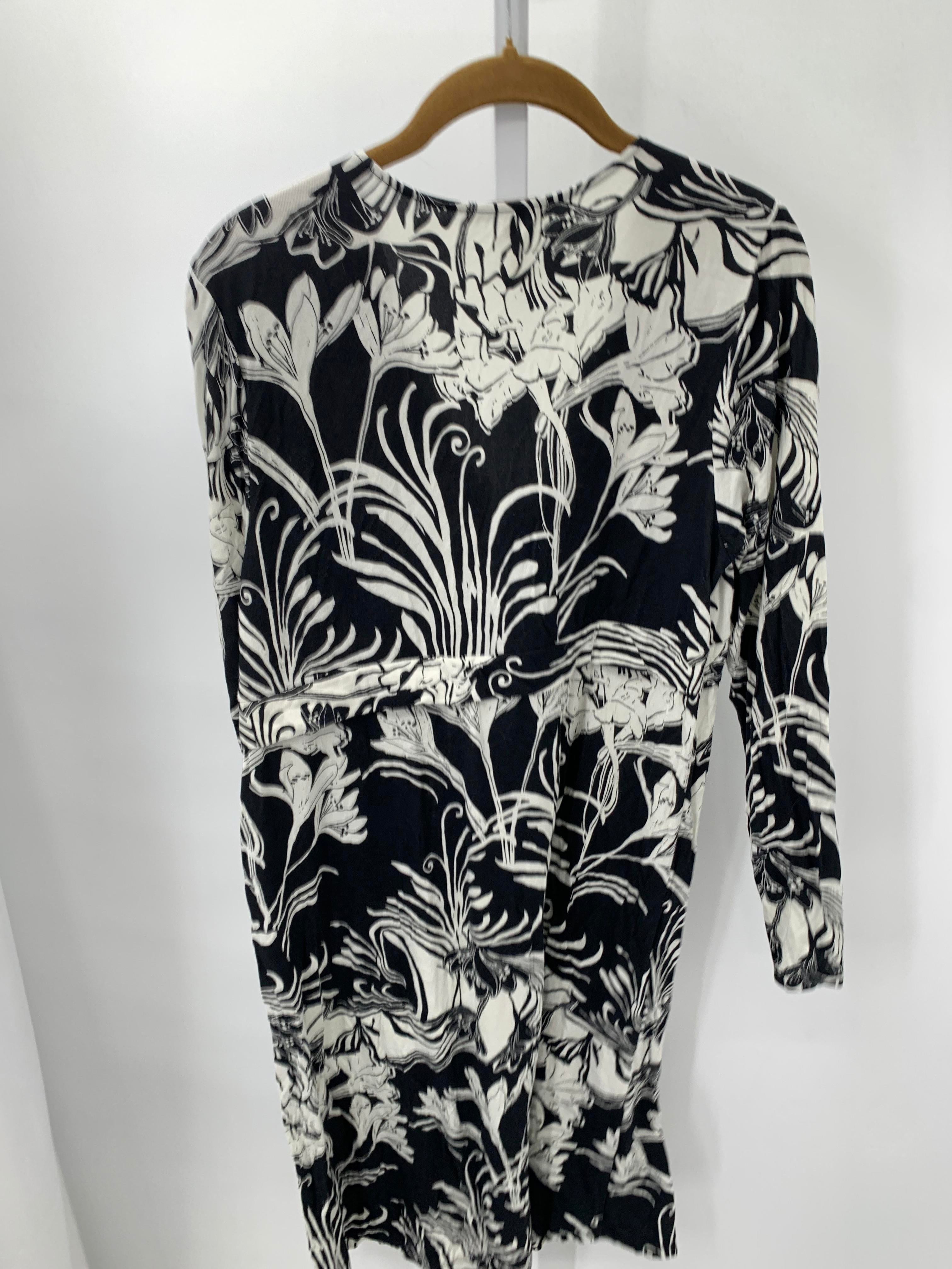 Old Navy Blk/Wht Size Large Maternity Long Sleeve Dress