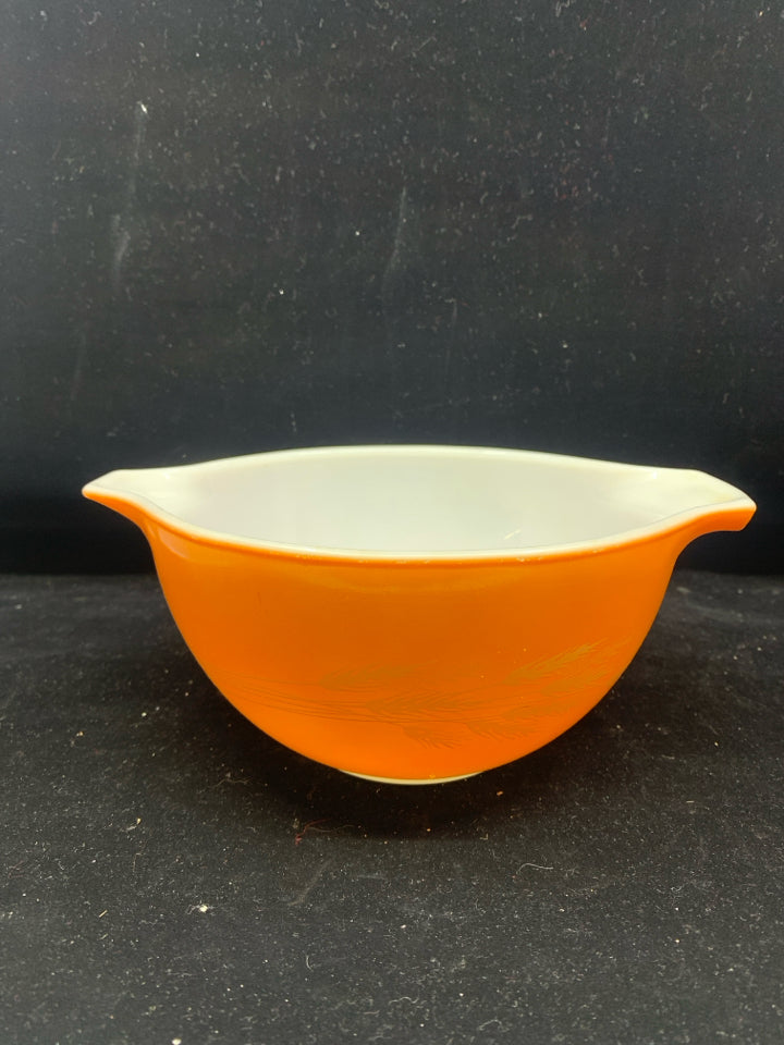 SMALL VTG MIXING BOWL W WHEAT-CINDERELLA HANDLES.