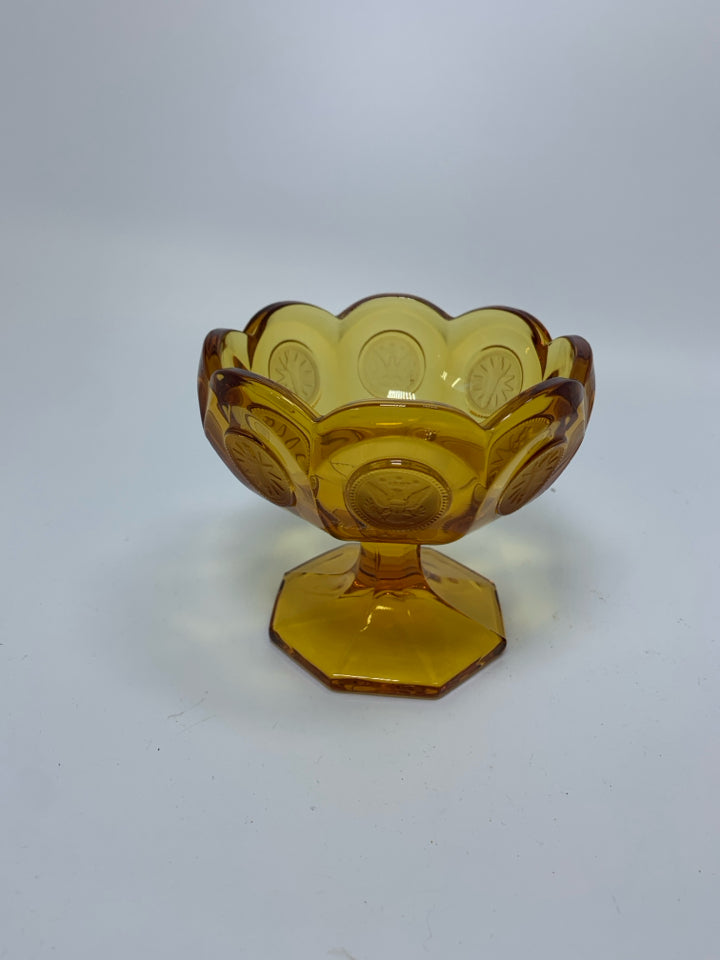 VTG FOSTORIA FOOTED SMALL COIN GLASS BOWL.