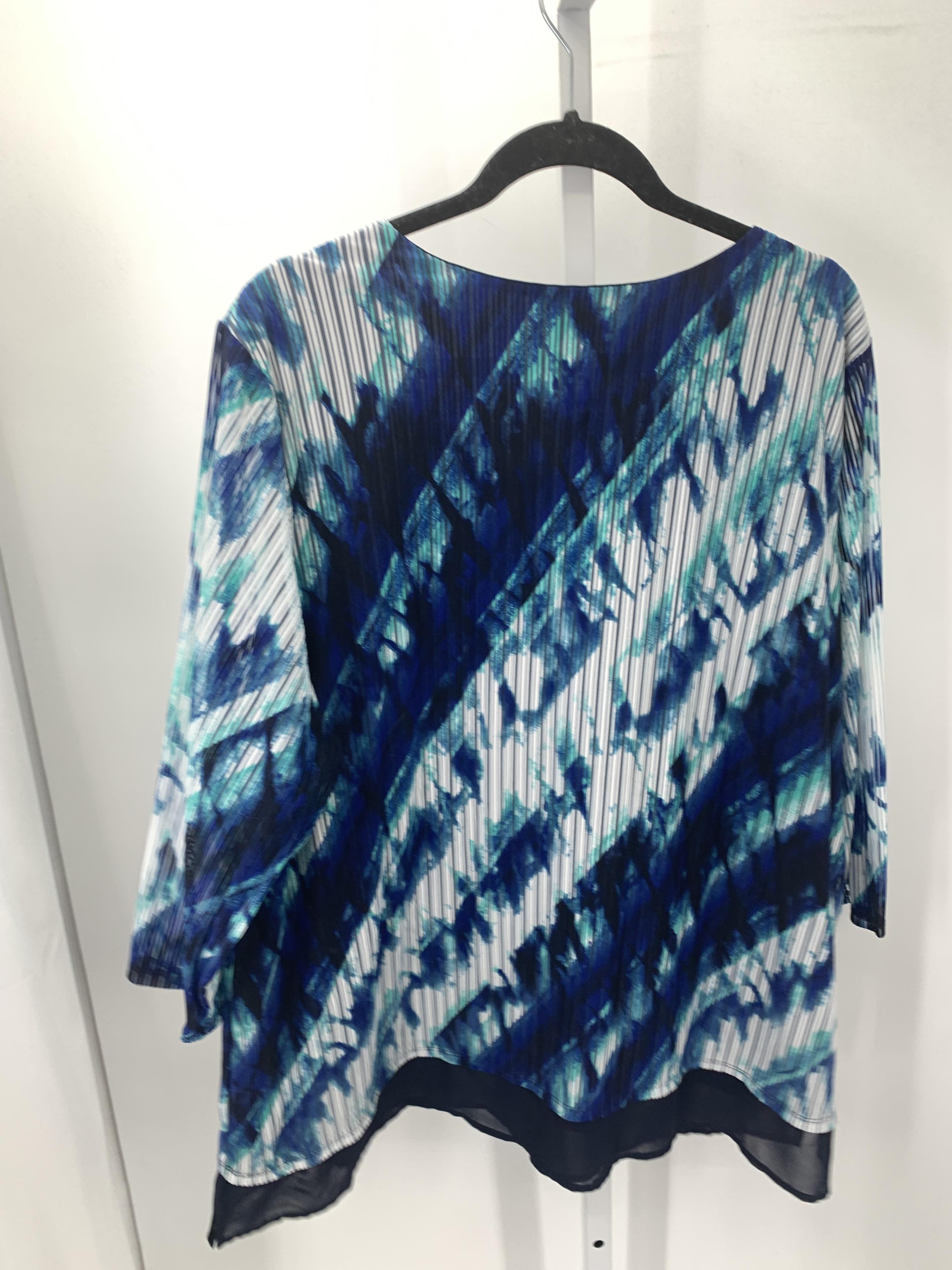 JM Collection Size 3X Womens 3/4 Sleeve Shirt