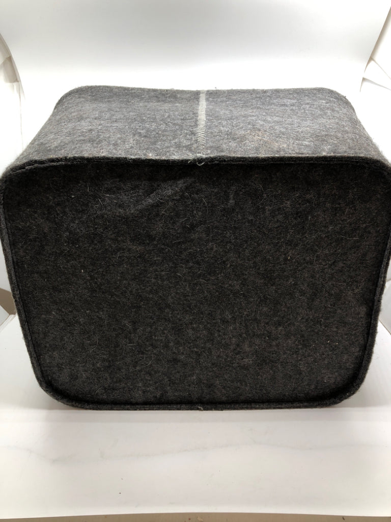 GRAY FABRIC BIN.