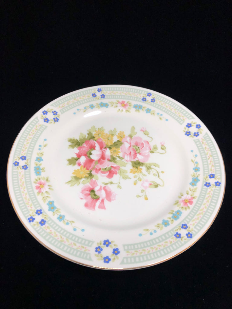 FLORAL PORCELAIN SERVING PLATE W/MATCHING SERVER.
