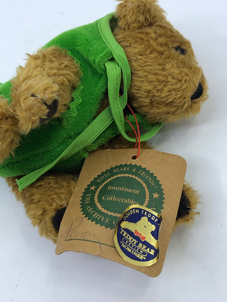MINI BOYDS BEAR PLUSH W DINO COSTUME ON.