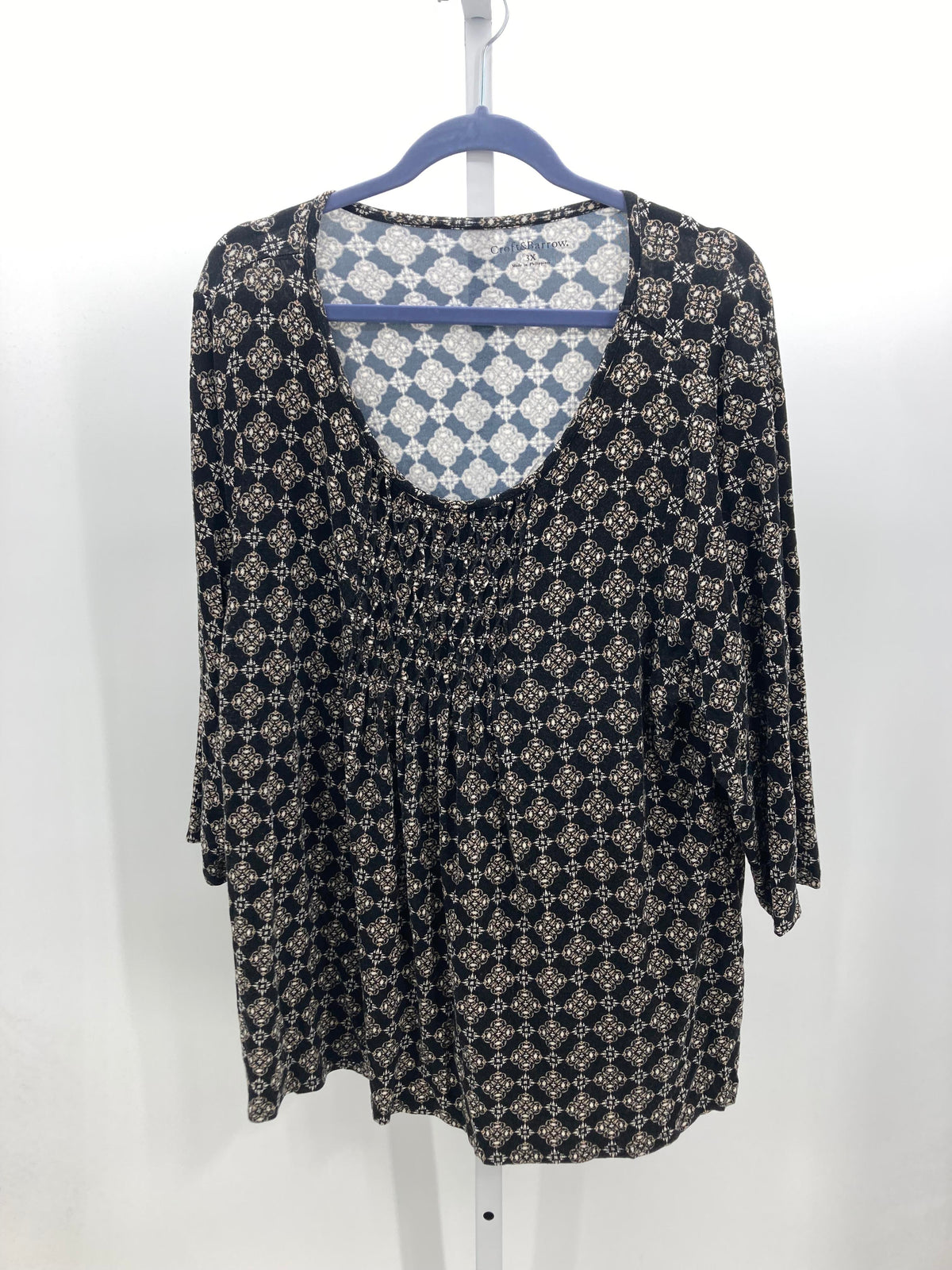 Croft & Barrow Size 3X Womens 3/4 Sleeve Shirt