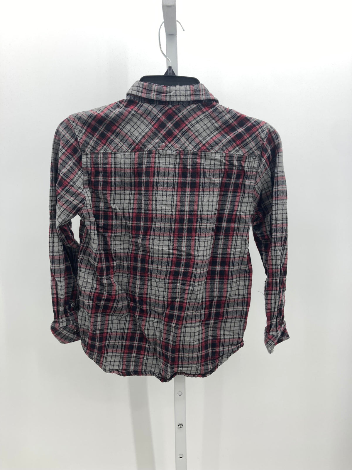 GREY PLAID FLANNEL BUTTON DOWN