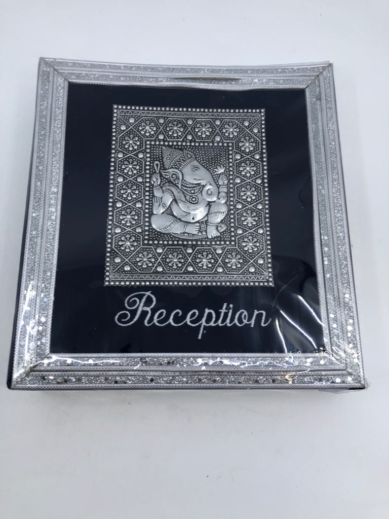 NIP PHOTO ALBUM "RECEPTION" W/SILVER DETAIL
