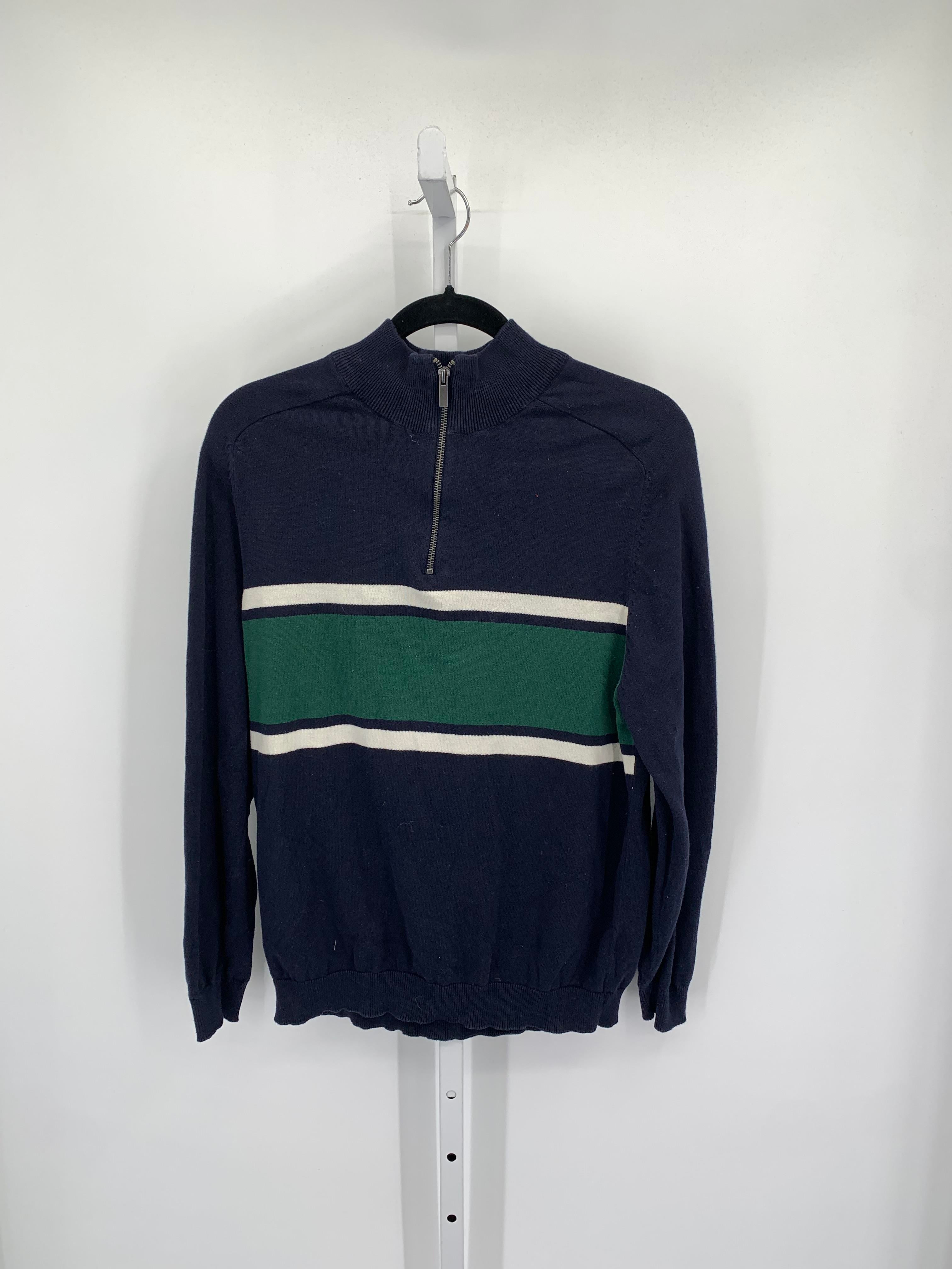 WHITE GREEN STRIPES PARTIAL ZIP