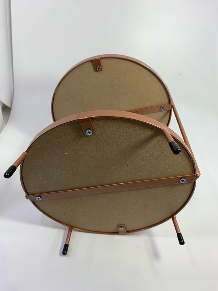 2 TIER BROWN FAUX WOOD SERVER.