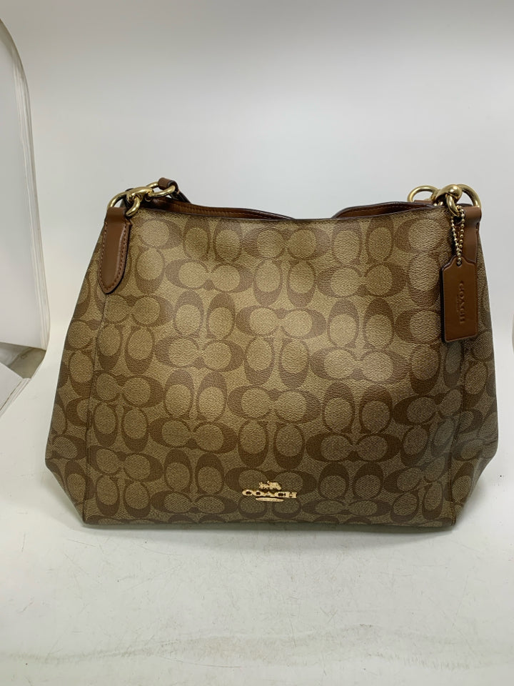 Coach F80298 Hallie Signature Canvas Shoulder Bag