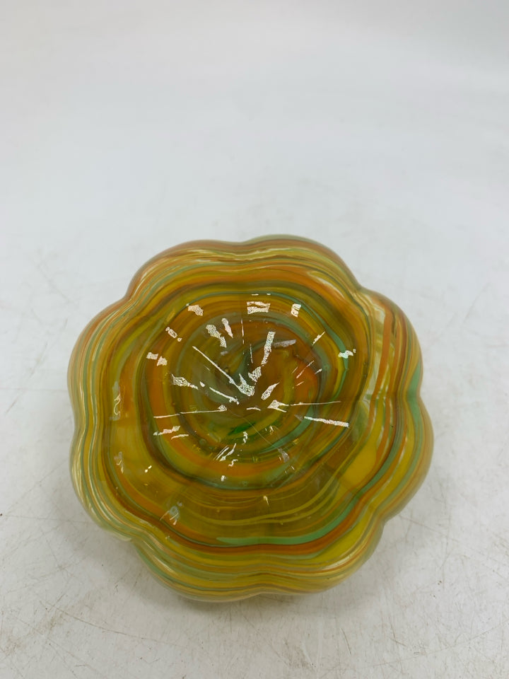 COLORFUL GLASS PUMPKIN.