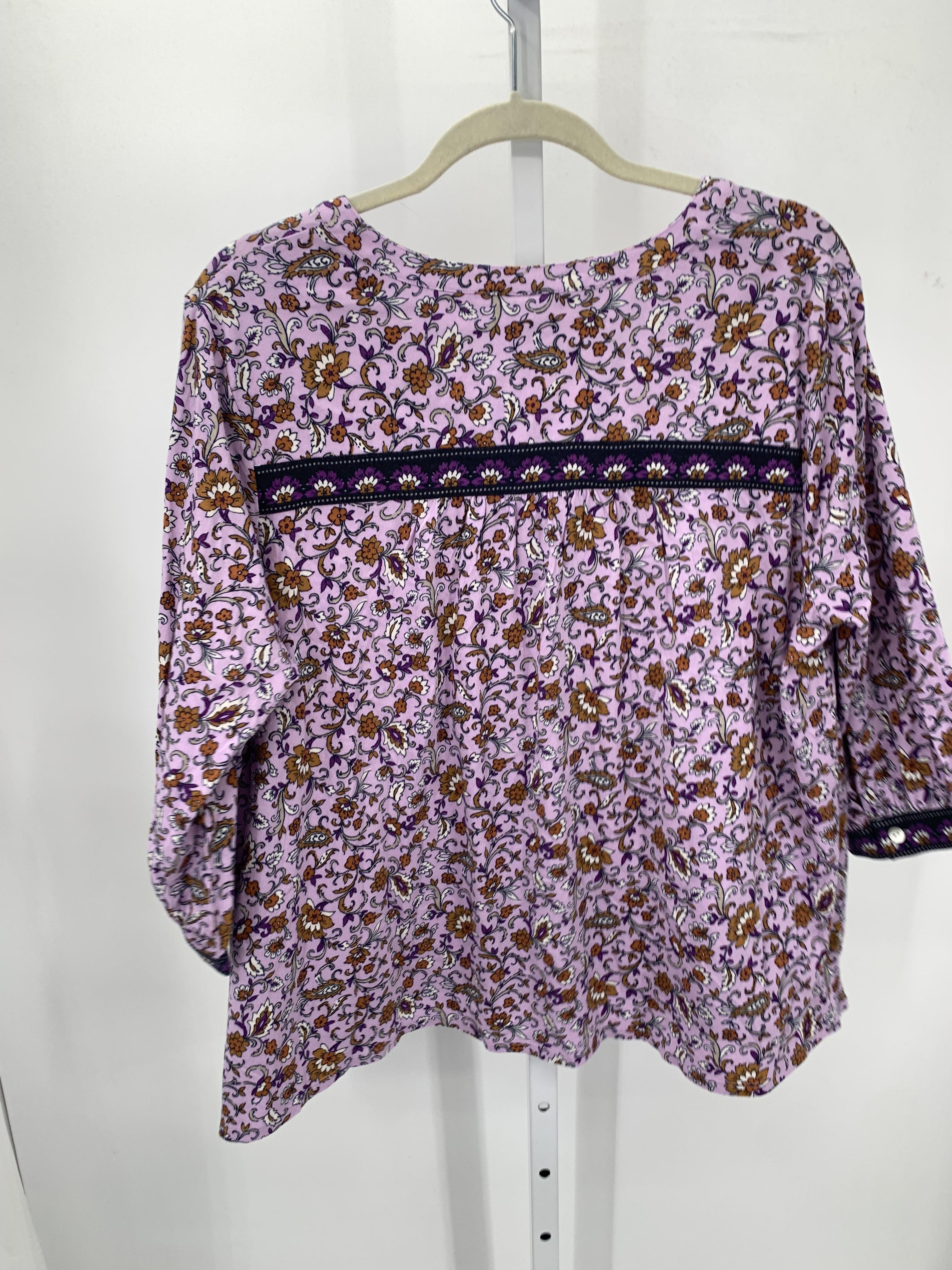 J-Jill Size X Large Petite Petite 3/4 Sleeve Shirt