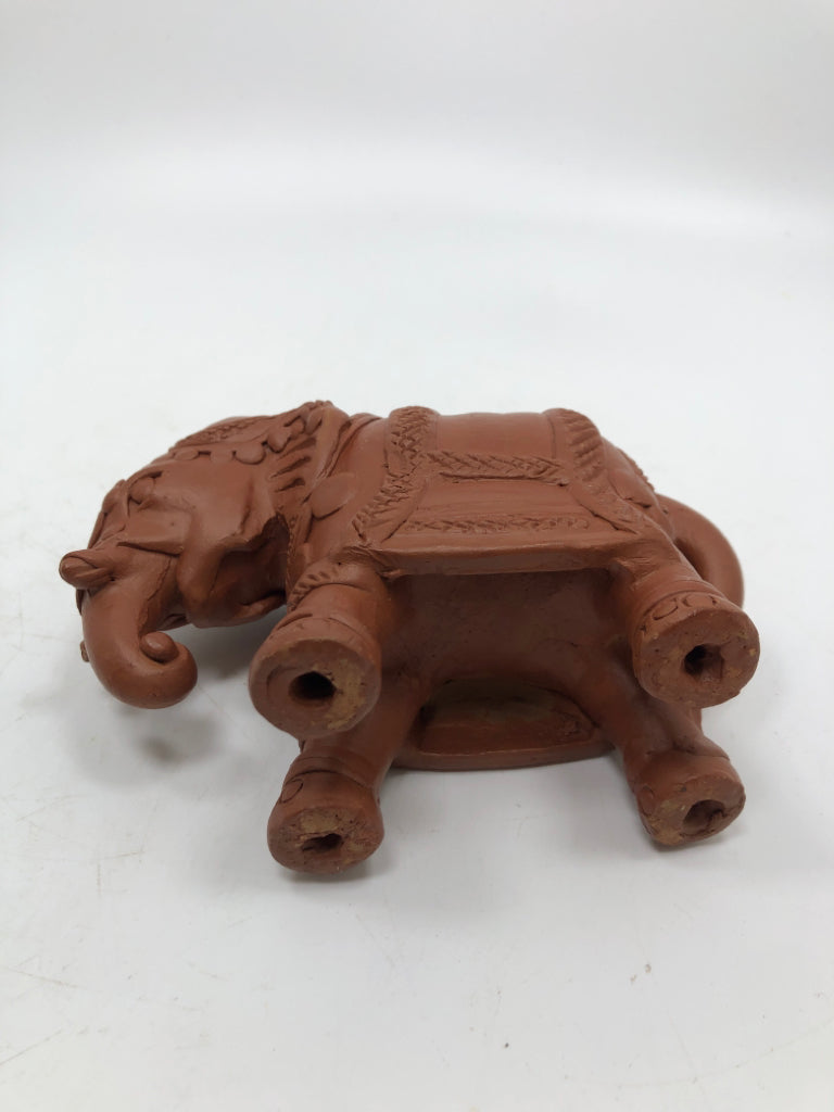 TERRA COTTA ELEPHANT FIGURINE.