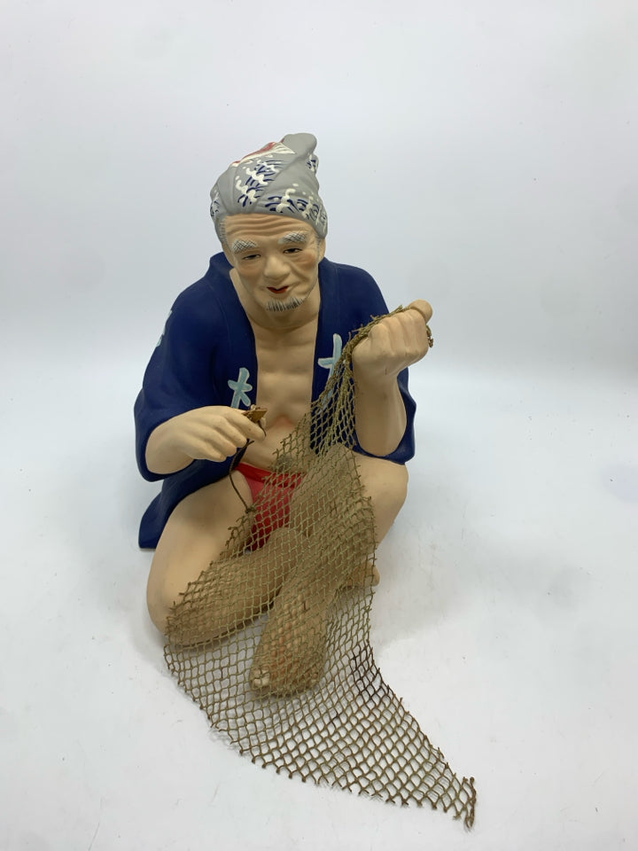 HAKATA STYLE FISHERMAN FIGURINE.