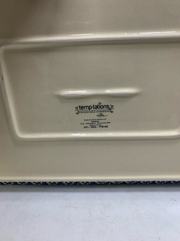 RECTANGLE BLUE OLD WORLD PLATTER TRAY OVEN WARE.