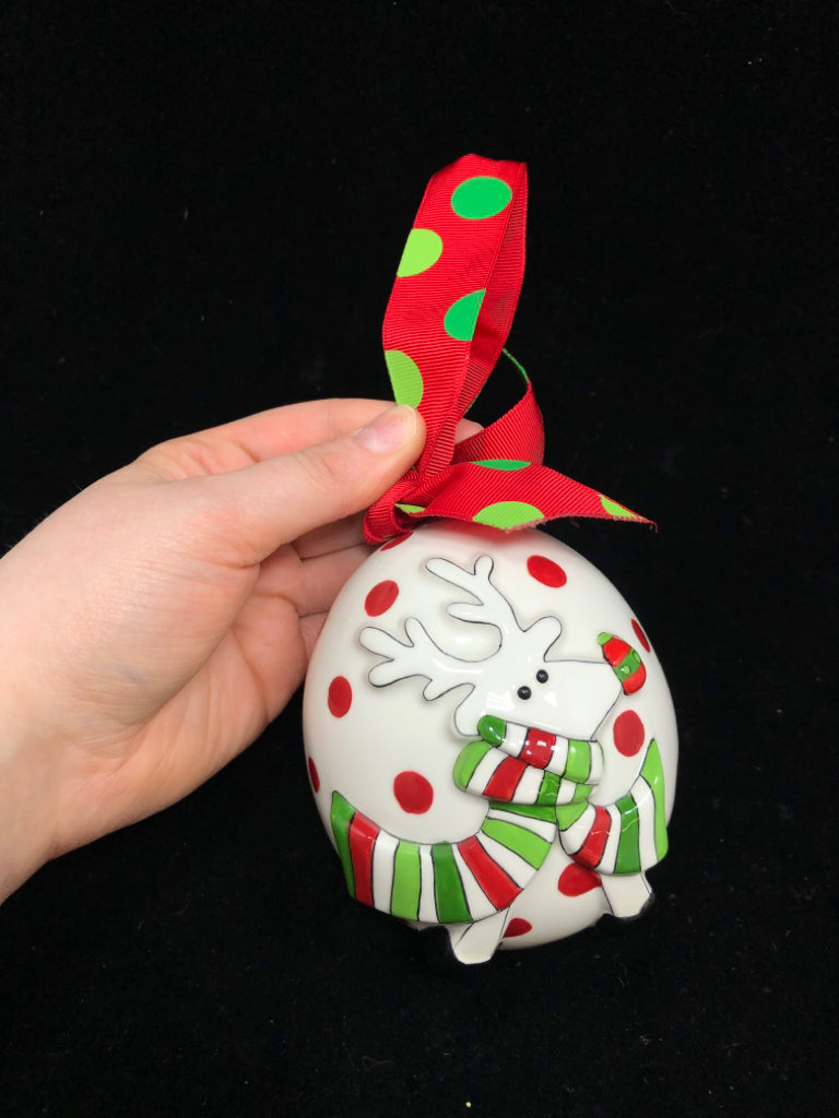 WHITE REINDEER YOU ARE SO DEER TO ME ORNAMENT.