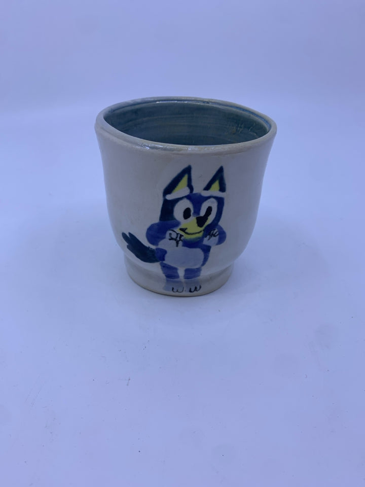 POTTERY PAW PATROL AND BLUEY CUP.