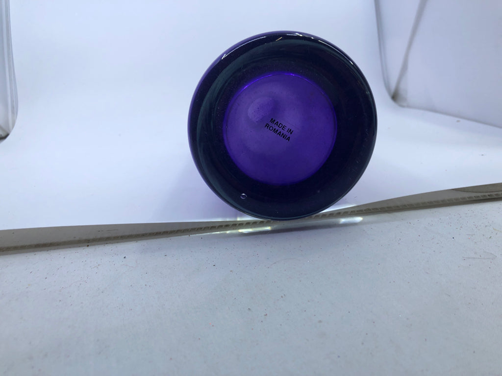 TALL,HEAVY CYLINDER PURPLE VASE.