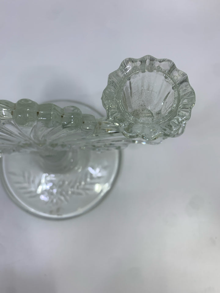 VTG MAYA PATTERN DOUBLE CANDLESTICK HOLDER.