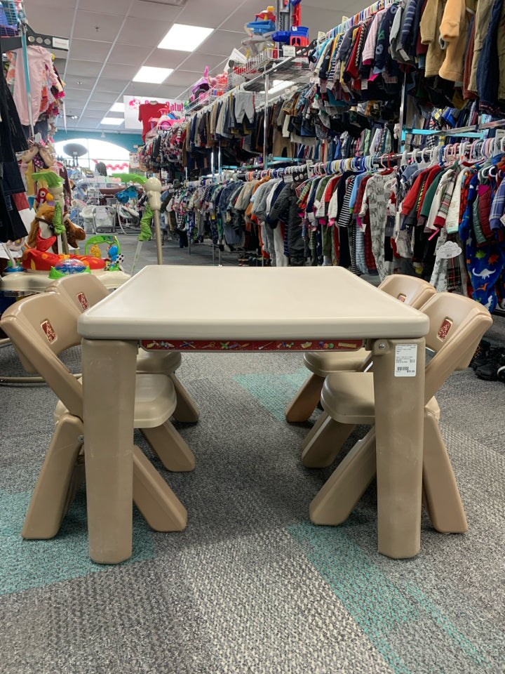 Step 2 Table & 4  Chairs Set *some staining on chairs*