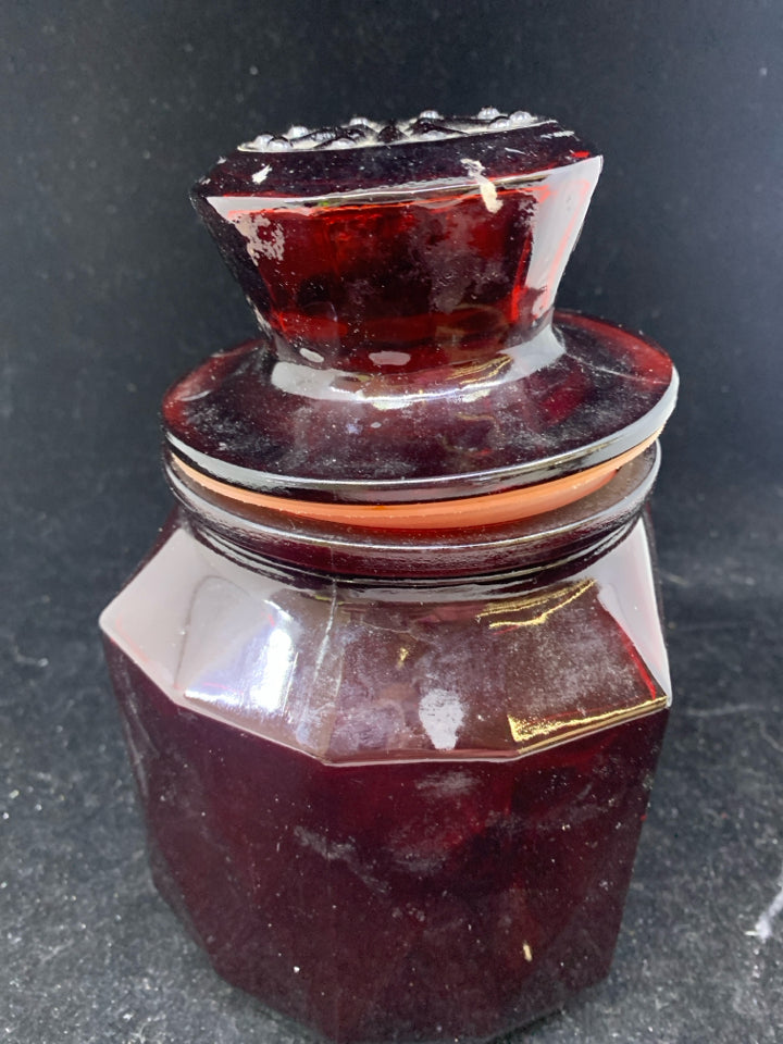 VTG CRANBERRY CANISTER.