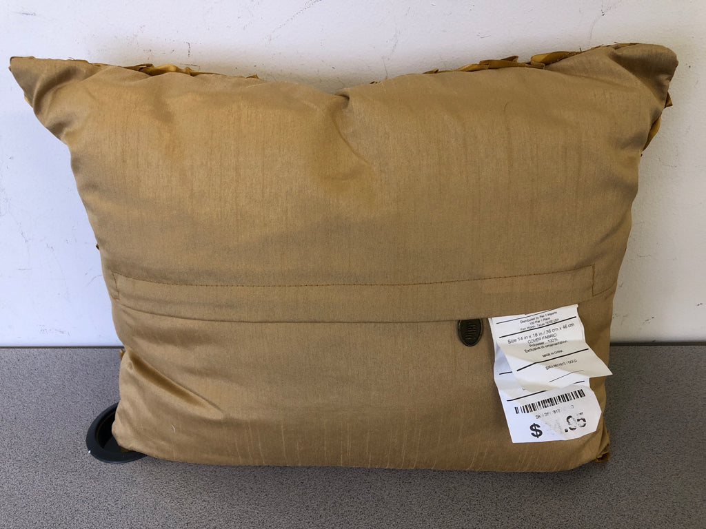 GOLD RUFFLE PILLOW.