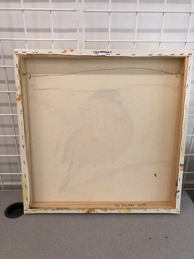 CHICKADEE ON BRANCH TEXTURED CANVAS.