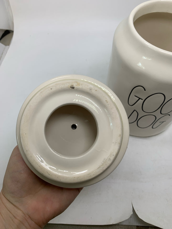 GOOD DOG CERAMIC CANISTER.