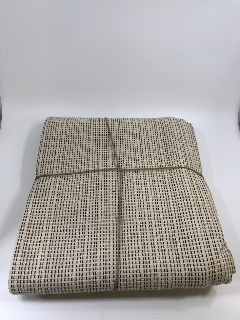 NWT STITCHED IKEA BLACK & CREAM RUG.