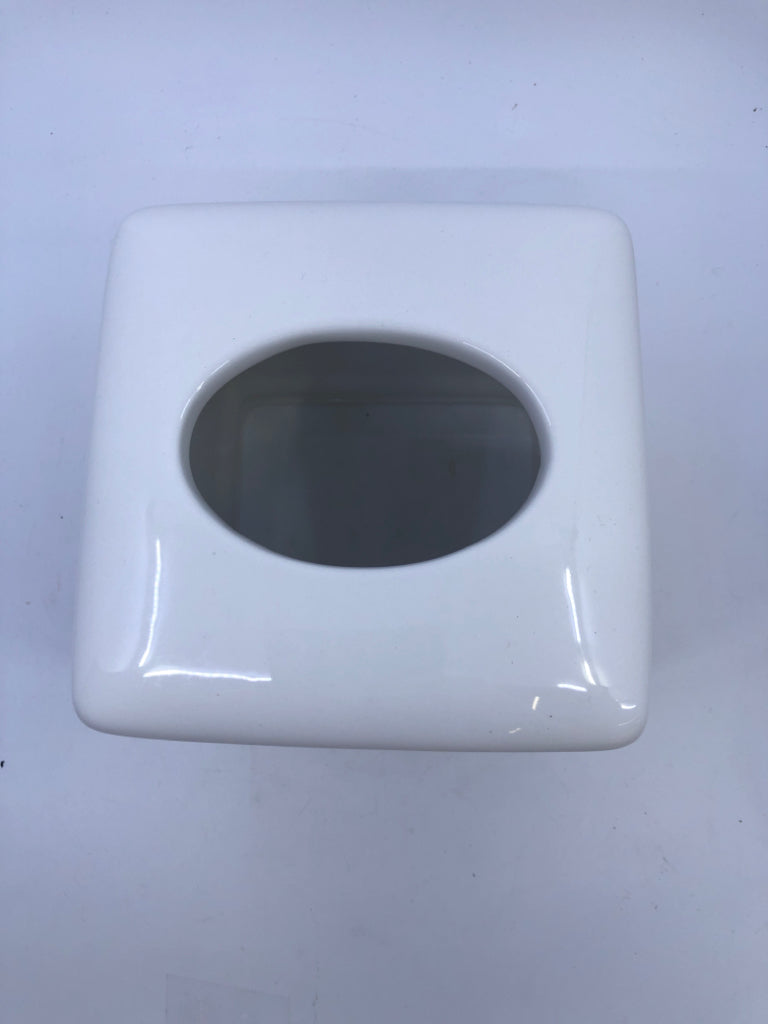 FAUX MARBLE CERAMIC TISSUE BOX COVER.