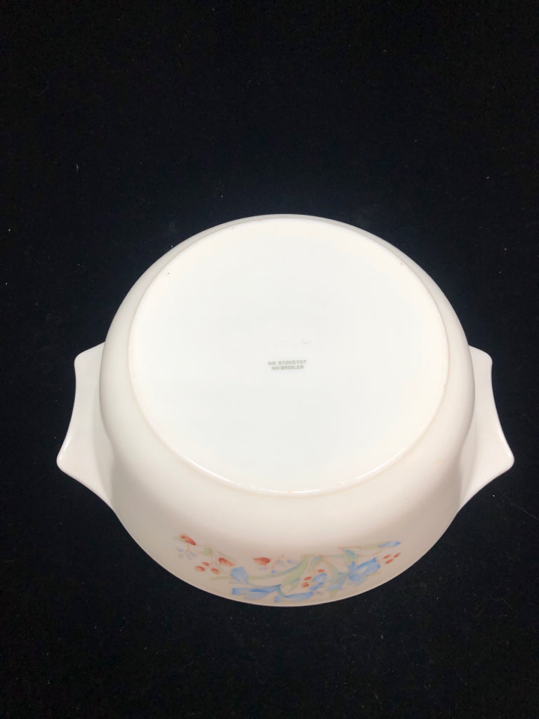 LG BLUE IRIS PYREX CASSEROLE DISH.
