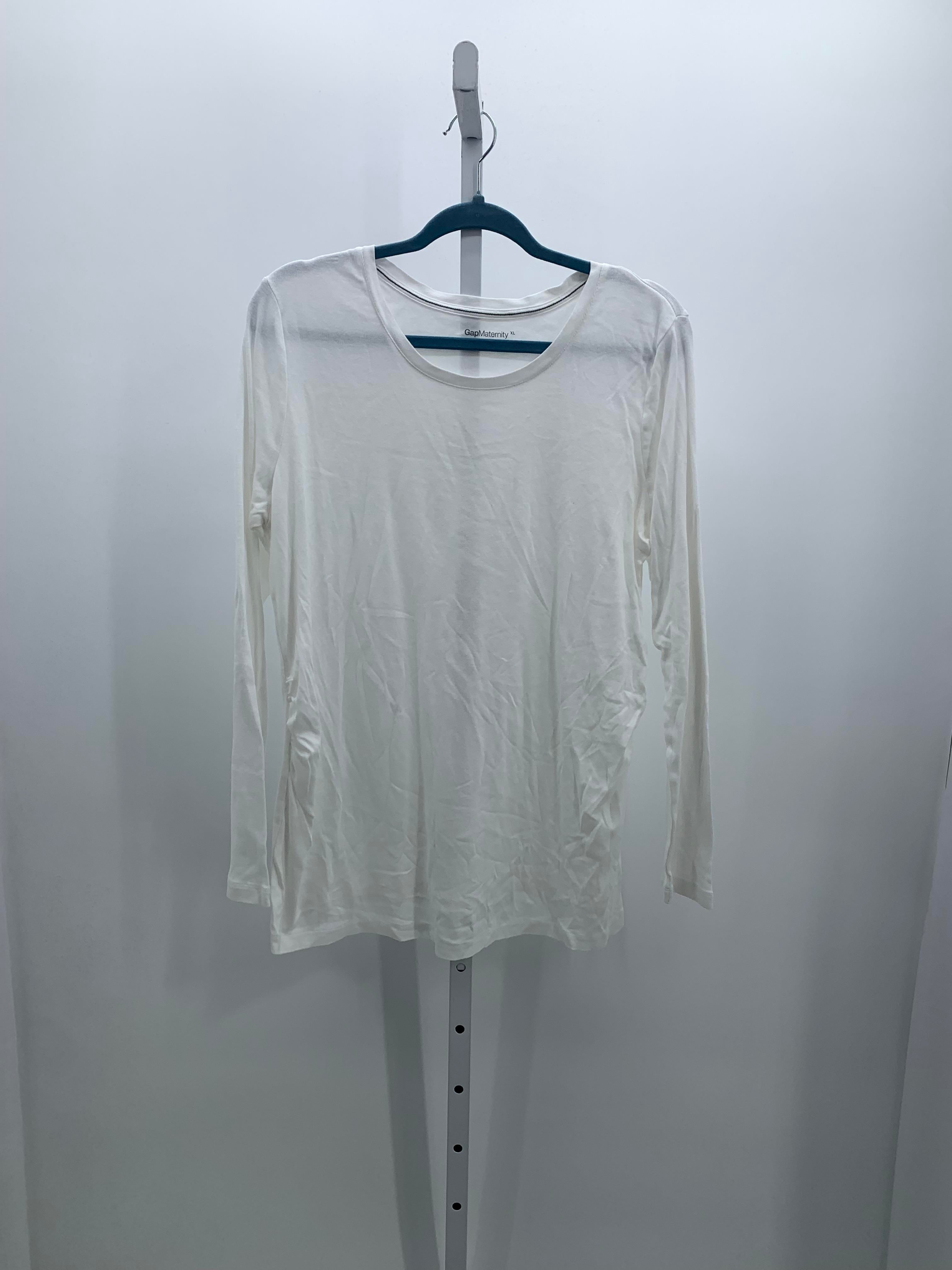 Gap White Size Extra Large Maternity Long Sleeve Shirt